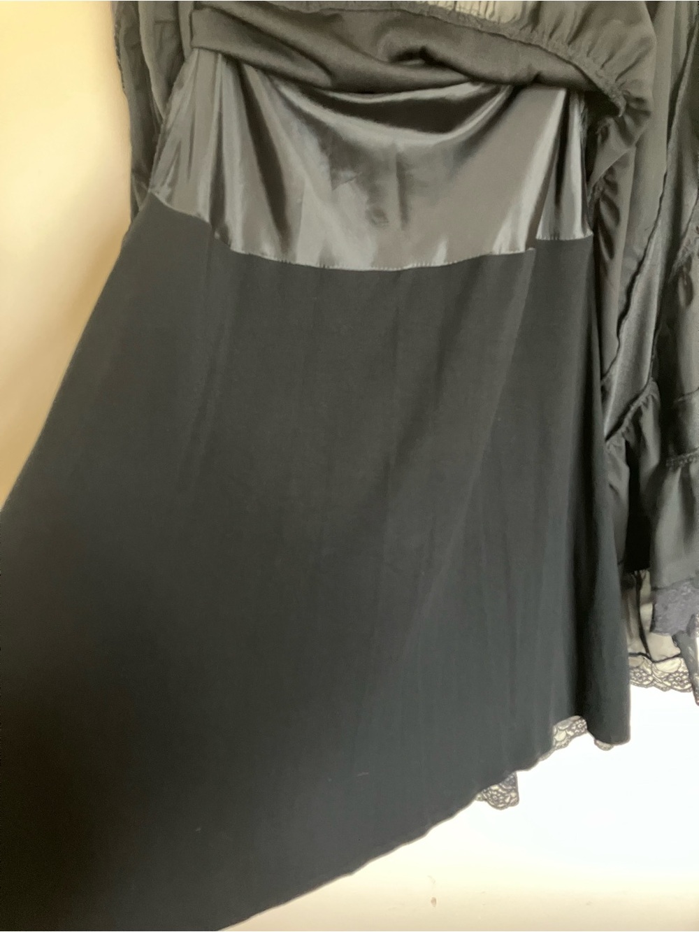 Black Velvet-Trim Tiered Skirt - Picture 3 of 6
